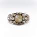 Antique Chrysoberyl Cats Eye Diamond Ring Vintage Tulip 3.10ct t.w. Old Mine Cut Diamond Ring 18k Yellow Gold