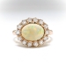 Victorian Style 2.02ct t.w. Australian Crystal Opal & Old European Cut Diamond Halo Ring 18k Rose Gold