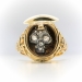 Antique Influenced Memento Mori Poison Rose Cut Diamond Skull Locket Ring 18k Sterling Silver