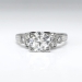 Vintage Art Deco .94ct.tw. Seven Diamond Engagement Anniversary Wedding Ring Platinum