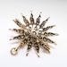 Antique Victorian Diamond Sunburst Brooch, Pendant 18k Yellow Gold