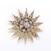 Antique Victorian Diamond Sunburst Brooch, Pendant 18k Yellow Gold