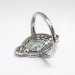 Art Deco Marquise Diamond and Emerald Navette Ring in Platinum