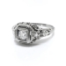 Art Deco Floral Filigree Diamond Engagement Ring in 18k White Gold