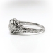 Art Deco Floral Filigree Diamond Engagement Ring in 18k White Gold