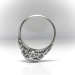 Art Deco Floral Filigree Diamond Engagement Ring in 18k White Gold