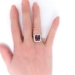 Art Deco 5.91 ctw. Amethyst and Diamond Halo Ring with Leaf Motif 14k