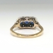 Art Deco Triple Sapphire and Diamond Filigree Ring 14k/SS