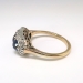 Art Deco Triple Sapphire and Diamond Filigree Ring 14k/SS