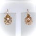 Antique Rose Cut Diamond & Pearl Shell Drop Chandelier Wedding Earrings 18k