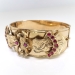 Antique Victorian Ruby Buckle Bangle Cuff Bracelet 12k Gold