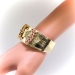 Antique Victorian Ruby Buckle Bangle Cuff Bracelet 12k Gold