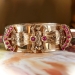 Antique Victorian Ruby Buckle Bangle Cuff Bracelet 12k Gold