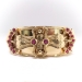 Antique Victorian Ruby Buckle Bangle Cuff Bracelet 12k Gold