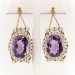 Huge Vintage Amethyst 17.93ct.tw. Filigree Vintage Drop Earrings 14k