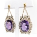 Huge Vintage Amethyst 17.93ct.tw. Filigree Vintage Drop Earrings 14k