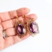 Huge Vintage Amethyst 17.93ct.tw. Filigree Vintage Drop Earrings 14k