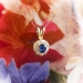 Antique 1900's Old European Cut Diamond Blue Lab Sapphire Pendant Necklace 14k Gold 16' Inches