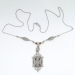 Art Deco 1930's Vintage Diamond Sapphire Pearl Tri Color Filigree Necklace Pendant 14k Gold 19' 