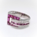 Vintage Ruby Diamond Buckle Ring Circa 1940's 1.24ct t.w. Pinky Statement Fun Ring Platinum