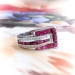 Vintage Ruby Diamond Buckle Ring Circa 1940's 1.24ct t.w. Pinky Statement Fun Ring Platinum