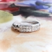 Vintage 1940's Diamond Double Row Wedding Anniversary Band Ring Platinum