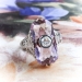 Vintage Art Deco 1930's Belais Amethyst & Old European Cut Diamond Filigree Cocktail Birthstone Ring 14k