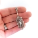 Art Deco 1930's Aquamarine Diamond Seed Pearl Filigree Pendant Necklace 14k White Gold