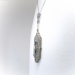 Art Deco 1930's Aquamarine Diamond Seed Pearl Filigree Pendant Necklace 14k White Gold