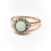 Antique Opal Diamond Ring Circa 1900's Natural Opal Rose Cut Diamond Halo Rose Gold Engagement Ring 14k