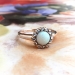 Antique Opal Diamond Ring Circa 1900's Natural Opal Rose Cut Diamond Halo Rose Gold Engagement Ring 14k