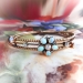 Antique Victorian Opal Diamond Bracelet 14k Rose Gold Rope Design Hinged Bracelet 6.5' Inch Wrist