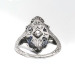 Art Deco Diamond Sapphire Ring Circa 1930's .44ct t.w. Filigree Navette Vintage Antique Ring 18k White Gold