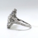 Art Deco Diamond Sapphire Ring Circa 1930's .44ct t.w. Filigree Navette Vintage Antique Ring 18k White Gold