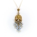 Antique Pearl Enamel Diamond Pendant Circa 1920's Edwardian Wedding Graduation Gift 14k GF