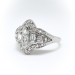 Art Deco Engagement Ring Circa 1930's .76ct t.w. Marquise Mixed Cut Diamond Filigree Hand Engraved Ring Platinum