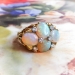 Vintage 8.10ct t.w. Opal Diamond Ring Circa 1970's Huge Cocktail Statement Anniversary Birthstone Ring 18k