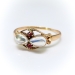 Antique Moonstone Garnet Ring Circa 1900's Stacking Statement Pinky Birthstone Ring 10k Rose Gold