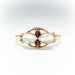 Antique Moonstone Garnet Ring Circa 1900's Stacking Statement Pinky Birthstone Ring 10k Rose Gold