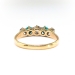 Rare Turquoise Diamond Ring .83ct t.w. Circa 1900's Antique Five Stone Band 18k Rose Yellow Gold 18k