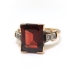 Vintage Garnet Diamond Ring Circa 1930's 4.24ct t.w. Emerald Cut Birthstone Statement Engagement Ring 10k Rose Gold