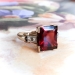 Vintage Garnet Diamond Ring Circa 1930's 4.24ct t.w. Emerald Cut Birthstone Statement Engagement Ring 10k Rose Gold