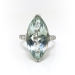 Art Deco Aquamarine Ring Circa 1930's Vintage 5.49ct Marquise Birthstone Cocktail Wedding Filigree Ring 18k White Gold