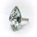 Art Deco Aquamarine Ring Circa 1930's Vintage 5.49ct Marquise Birthstone Cocktail Wedding Filigree Ring 18k White Gold