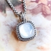 Estate David Yurman Quartz Mother Of Pearl Doublet & Diamond Albion Pendant 18inch Chain Sterling Silver