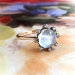 Antique Moonstone Diamond Ring Victorian 2.11ct t.w. Rose Cut Diamond Halo Unique Cocktail Statement Engagement Ring