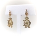 Antique Rose Cut Earrings .30ct t.w. Diamond Drops Rose-Yellow Gold 14k 