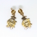 Antique Rose Cut Earrings .30ct t.w. Diamond Drops Rose-Yellow Gold 14k 