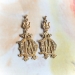 Antique Rose Cut Earrings .30ct t.w. Diamond Drops Rose-Yellow Gold 14k 