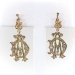 Antique Rose Cut Earrings .30ct t.w. Diamond Drops Rose-Yellow Gold 14k 